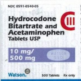 Buy Hydrocodone 10/500mg (Watson 540) online